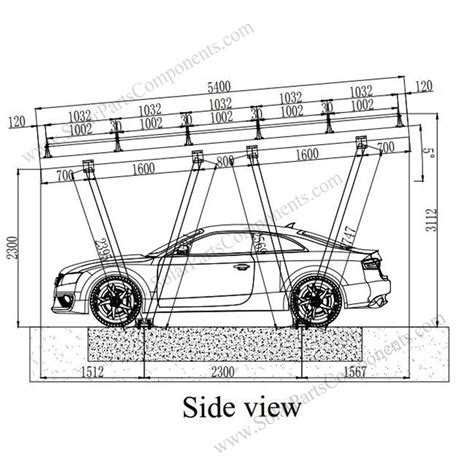 Solar panel car parking for four cars project