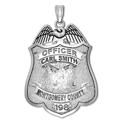 Personalized Police Badge Necklace Or Charm Shape 11 Pg98288