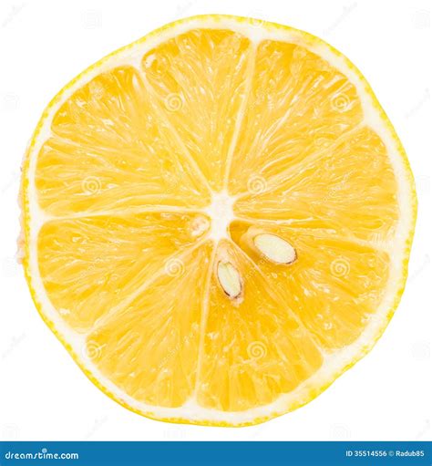 Perfect Sliced Lemon With Two Sectioned Seeds Royalty Free Stock Image