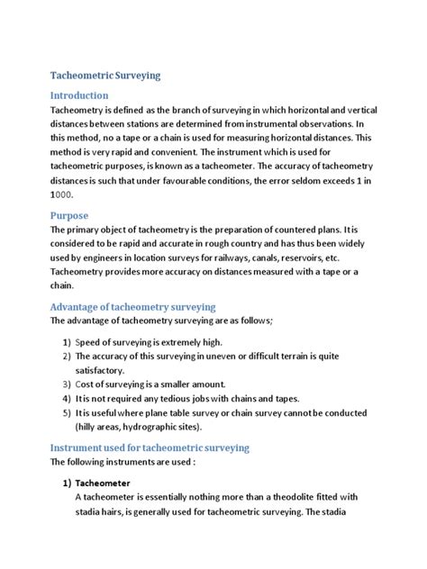 Tacheometry Surveying | Descargar gratis PDF | Surveying | Scientific ...