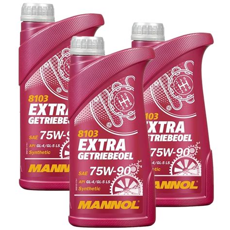 MANNOL Extra Getriebeöl 75W-90 API GL 4/GL 5 LS, 3x1 Liter Autoteile ...