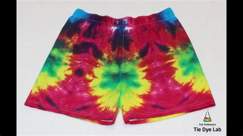 How To Tie Dye A Rainbow Spiral On A Pair Of Boxer Style Shorts Youtube