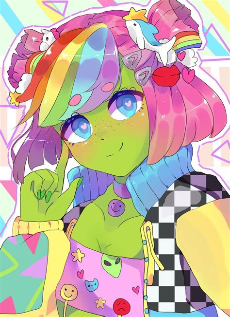 Pastel Rainbow Anime Girl