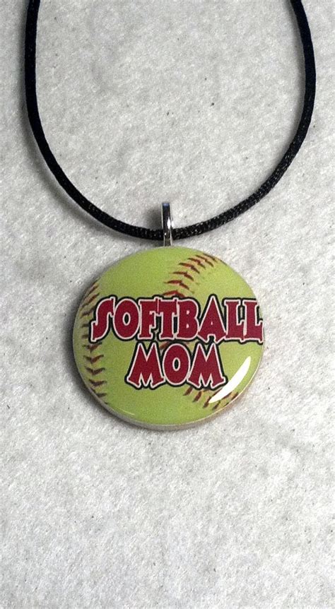 Softball Mom Necklace With Softball Mom On By Sherrollsdesigns