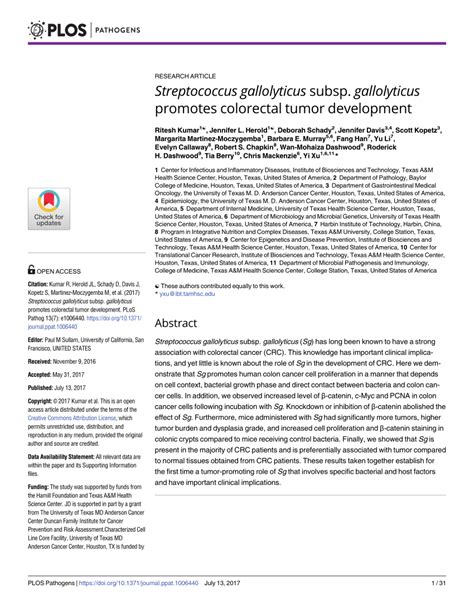 Pdf Streptococcus Gallolyticus Subsp Gallolyticus Promotes