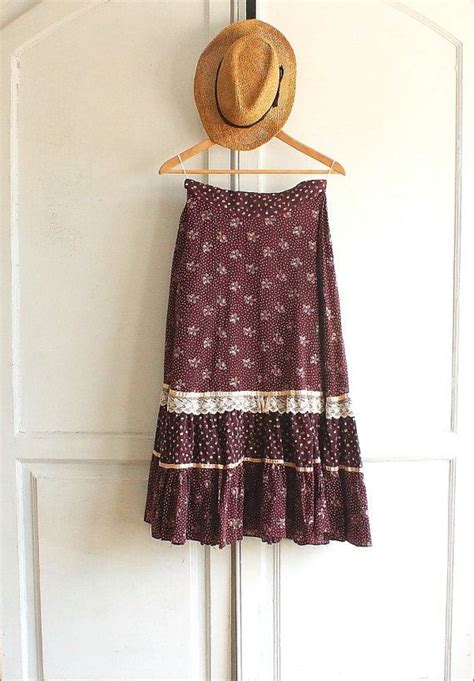 Vintage S Gunne Sax Lace Floral Skirt Calico Cotton Small Etsy Uk