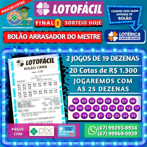 Mestre Do Bol O Hoje Bol Es De Dezenas Da Lotof Cil Final