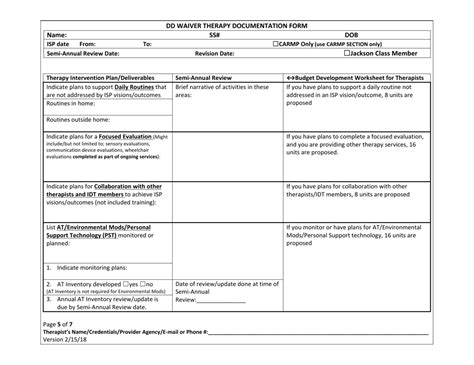 New Mexico DD Waiver Therapy Documentation Form Fill Out Sign Online