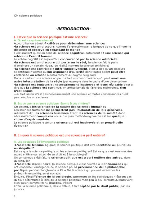 Cm Science Politique S L Cm Science Politique Introduction I Est