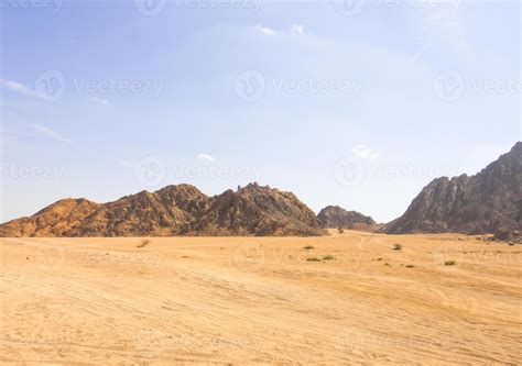 The Beautiful Egyptian Sinai Peninsula With Yellow Sand Desert Plateaus And High And