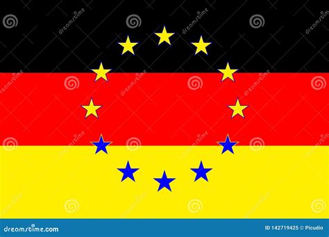 The German Deutschland EU Flag Stock Illustration - Illustration of ...