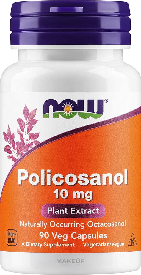 Now Foods - Policosanol Dietary Supplement, 90 capsules, 10mg | MAKEUP