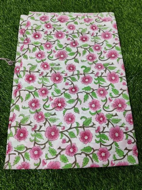 Cotton Hand Block Print Fabric Floral Multicolour At Rs Meter In