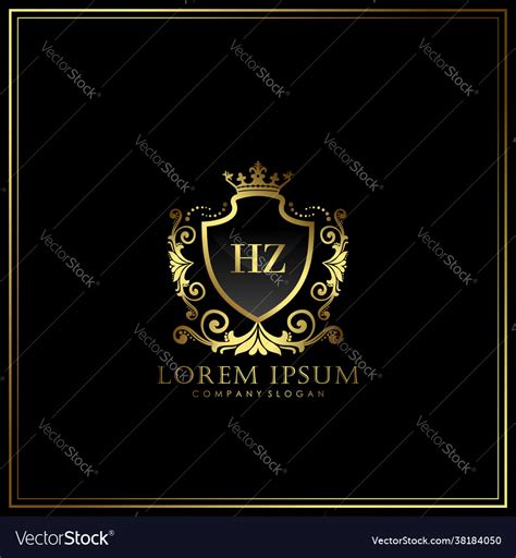 Hz Initial Letter Luxury Logo Template In Art Vector Image