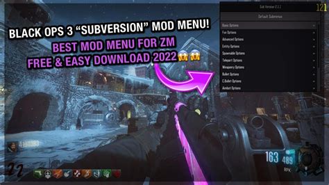 How To Get A Subversion Gsc Mod Menu For Black Ops 3 2022 Youtube