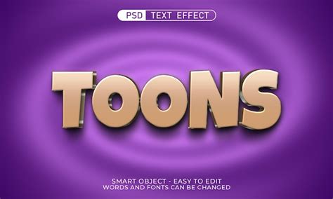 Mod Le D Effet De Style D Toons De Texte Modifiable Psd Premium