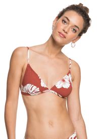 Garden Trip Fixed Tri Bikini Top For Women Roxy