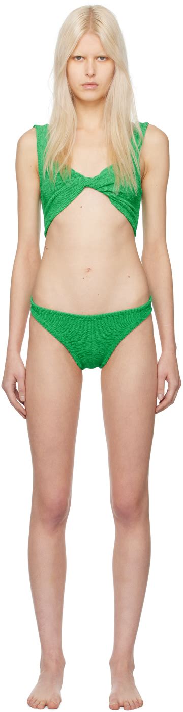 Hunza G Crinkled Bikini Set In Green ModeSens