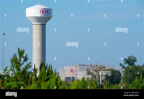 Water tower outside the Kia car manufacturing plant in West Point ...