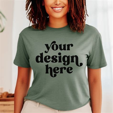 Bella Canvas Military Green Mockup Etsy