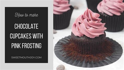 Chocolate Cupcakes With Pink Frosting Recipe Youtube