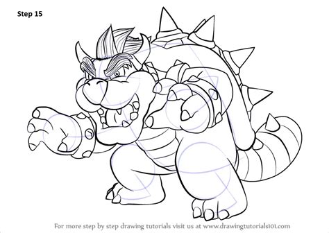 How To Draw Bowser From Super Mario Super Mario Step By Step