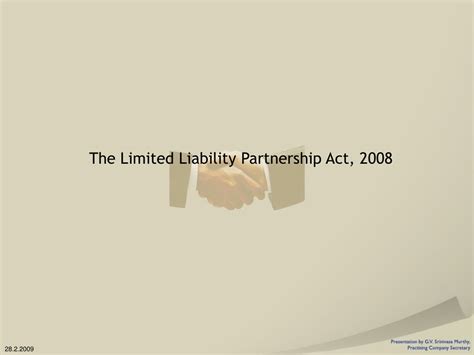 Ppt The Limited Liability Partnership Act 2008 Powerpoint