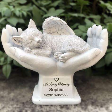 Personalized Cat Pet Grave Markers Memorial Angel Statue - Etsy