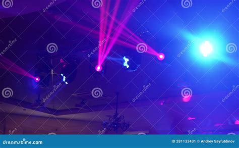 Multi Colored Spotlights For A Theatrical Stage Or Party Stock Video