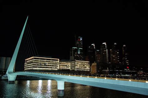 Puente de la Mujer at Night Photograph by John Daly | Fine Art America