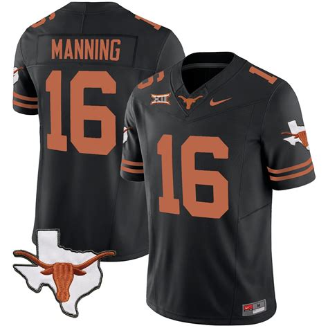 Arch Manning Texas Longhorns Black Jersey All Stitched Klein Studio