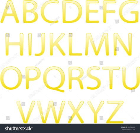 Yellow Letters English Alphabet Vector Stock Vector (Royalty Free ...