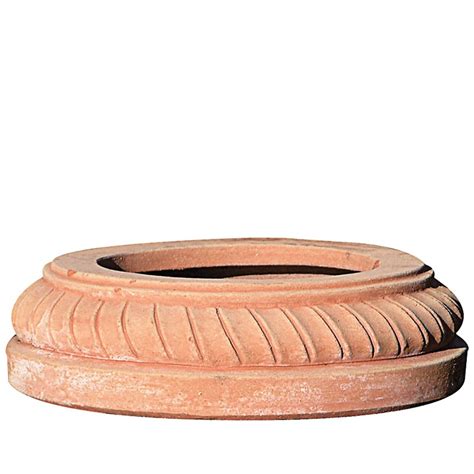 Base With Fluted Fascia Poggi Ugo Terracotta Impruneta