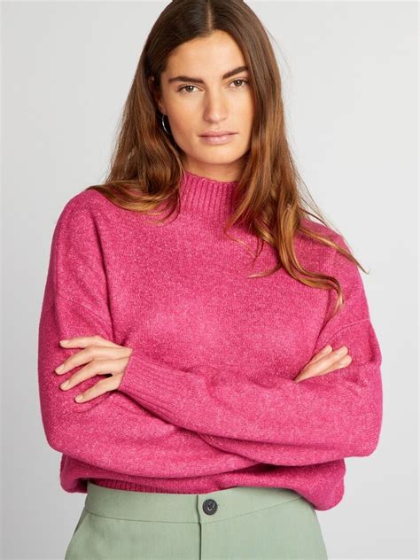 Pull en maille à col montant Rose Kiabi 18 00