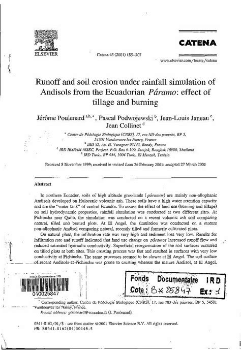 (PDF) Runoff and soil erosion under rainfall simulation of …horizon.documentation.ird.fr/exl-doc ...