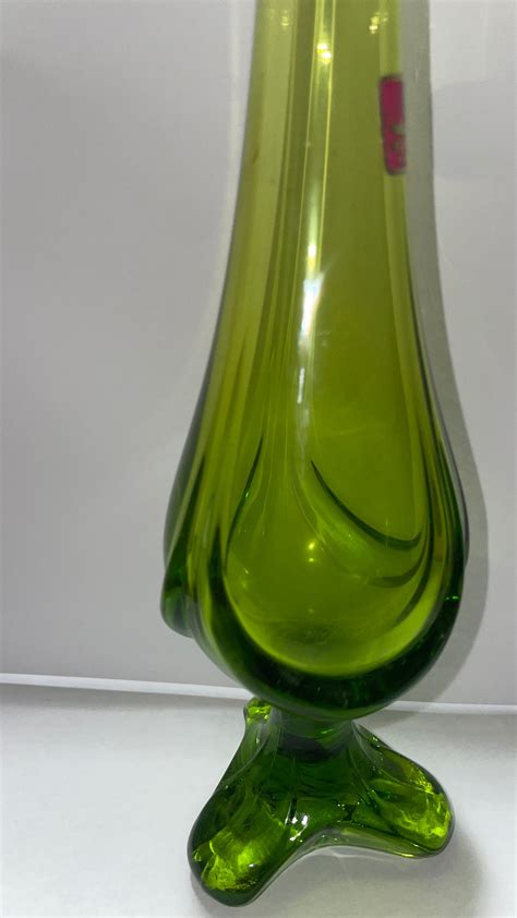 Swung Vase Green Viking Glass Vase Mid Century Modern Etsy