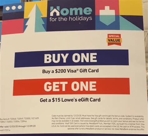 Expired Lowe S Purchase 200 Visa Giftcard Get 15 Lowe S Giftcard