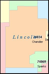 LINCOLN County, Oklahoma Digital ZIP Code Map