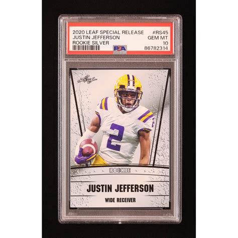 Justin Jefferson 2020 Leaf Special Release Rookie Silver RS45 RC PSA