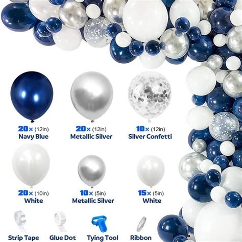 Kit Arche Ballon Bleu 99 Pices Kit Arche Guirlande Ballons Bleu Argent