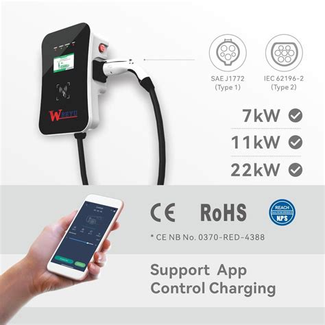 Ocpp EV Charger IEC 62196 2 Type2 Smart Wall Mounted EV Charger 11kw