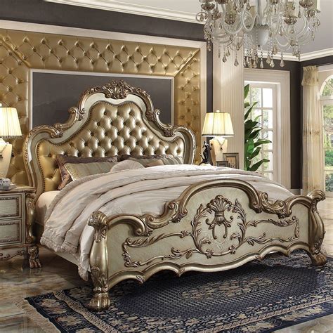 Dresden Panel Bedroom Set Gold Patina Acme Furniture FurniturePick