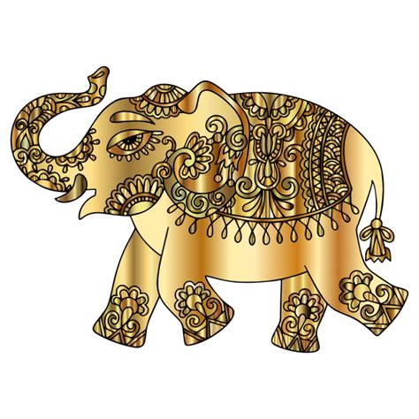 Gold Playful Elephant Free Svg