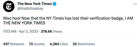 I Am The New York Times Twitter 8 Blue Checkmark Know Your Meme