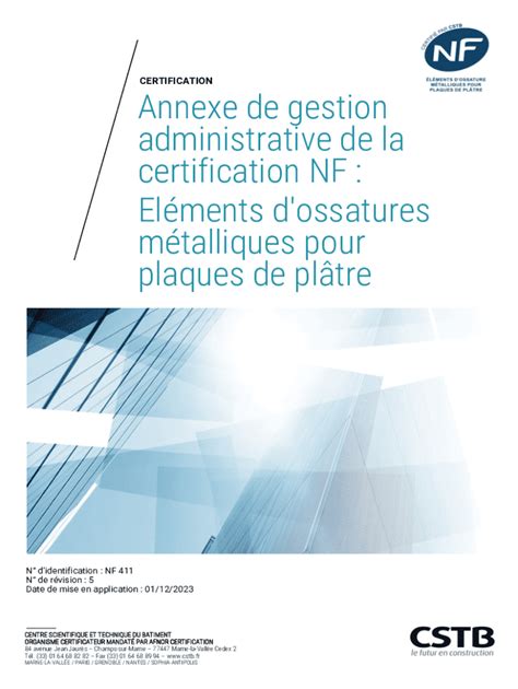 Remplissable En Ligne Evaluation Cstb Regles De Certification Marque Nf