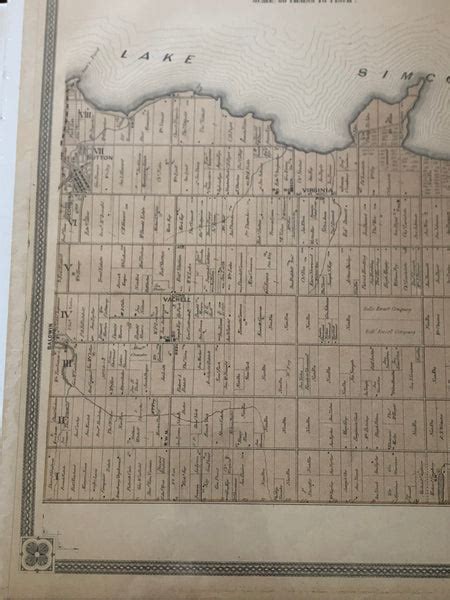 1878 Antique Map of Georgina Ontario | OLD ONTARIO MAPS | D&E LAKE LTD ...