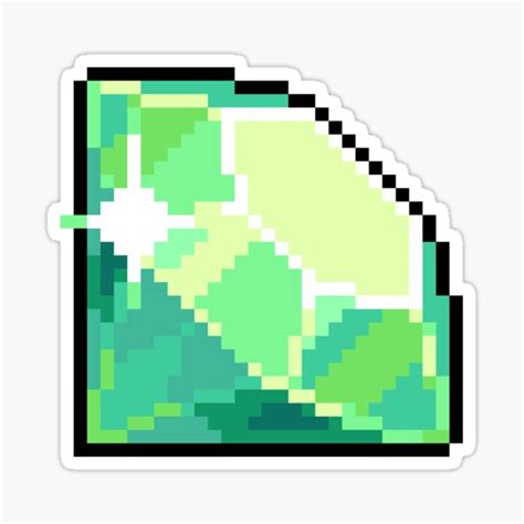 Pixel Emerald Gemstone Crystal Sticker By Thecatghost Redbubble