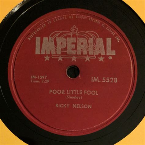 Ricky Nelson - Poor Little Fool (1958, Shellac) | Discogs