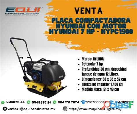 Venta De Placa Compactadora Hyundai Con Motor Hyundai Hp Hypc En