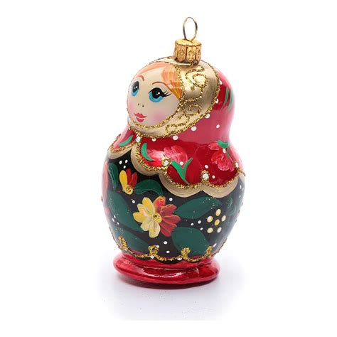 Blown glass Christmas ornament, matryoshka | online sales on HOLYART.com